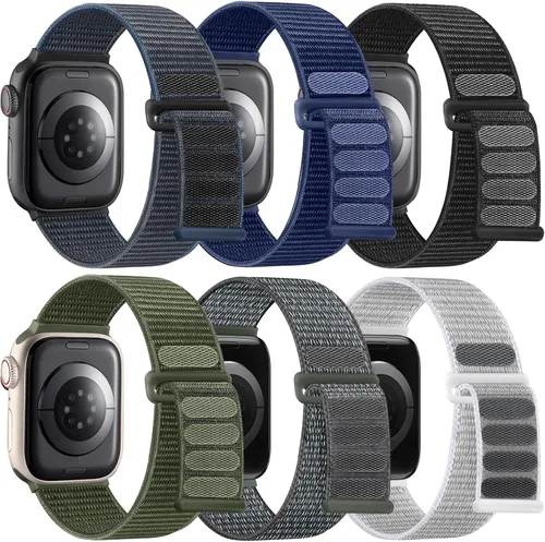Vista 25 de WJK Correas elásticas de nailon compatibles con correas de Apple Watch de 1.496 in 1.575 in 1.614 in 1.654 in 1.732 in 1.772 in 1.811 in 1.929 in