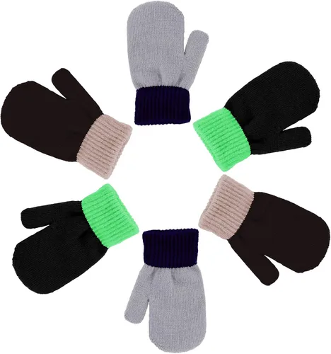 Vista 4 de 3 pares de guantes elásticos para niños