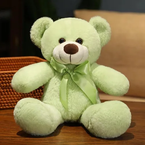 Vista 7 de Oso de peluche suave de 13 pulgadas, oso de peluche súper color, regalo de Navidad, cumpleaños, día de San Valentín, para niños y novias (verde)