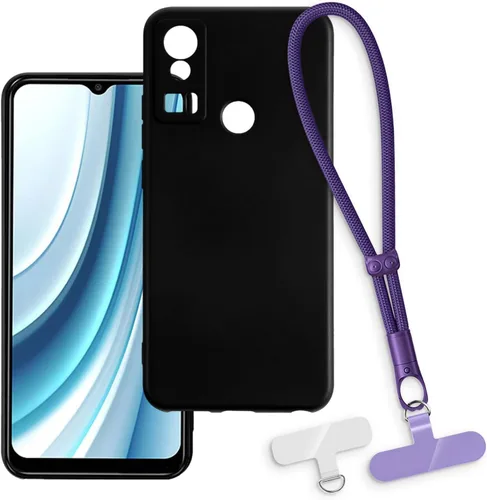 Vista 15 de Estuche y correa de muñeca para Lava Blaze Pro - transparente+negro Funda transparente + correa negra