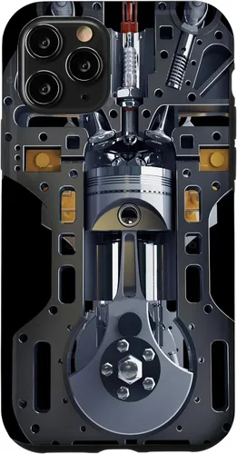 Vista 29 de Mecánico Motor Metal Pistón Cilindros Metal PC Case para iPhone 17