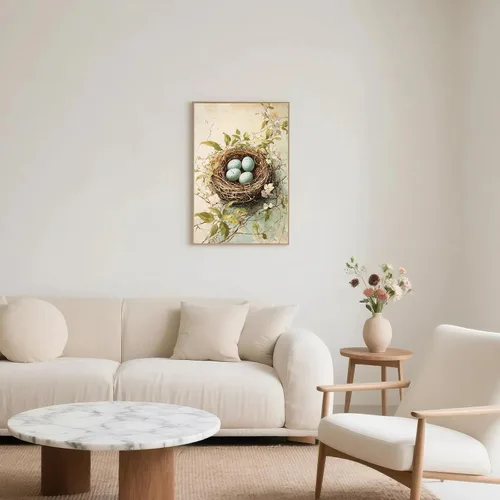 Vista 3 de Arte de pared natural con estampado de animales y huevos de pájaro, acuarela, impresiones de flores silvestres, póster botánico de acuarela, cuadro