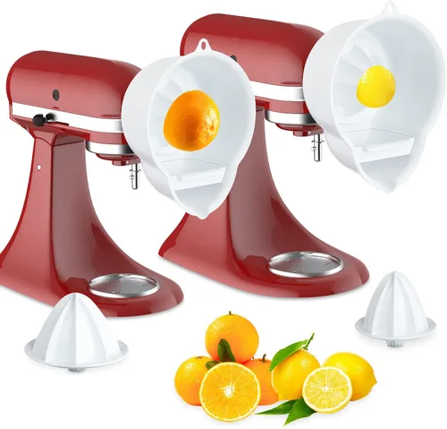 Vista 2 de Accesorio de exprimidor para batidora de pie KitchenAid con colador de 2 tamaños, accesorio de jugo cítrico para batidora de pie KitchenAid