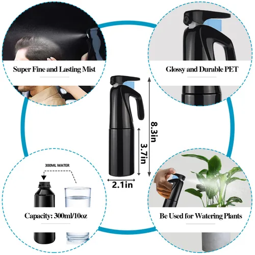 Vista 4 de Juego de 8 cepillos de pelo rizado, cepillos para el cabello para mujer, cepillo redondo para secar con soplado, cepillo de pala, apto para Negro