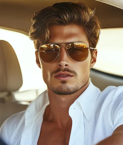 Vista 2 de Cyxus Lentes de sol de aviador para hombre, polarizados, protección UV400, lentes de sol militares piloto de moda para conducir senderismo 1489