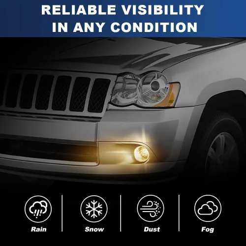 Vista 4 de PIT66 Luces antiniebla, compatibles con Jeep Grand Cherokee 05-10/06-10, Jeep Commander, parachoques izquierdo/derecho, faros antiniebla