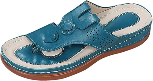 Vista 37 de Ladmiple Sandalias ortopédicas florales de moda 2023 con soporte de arco, zapatillas romanas casuales con puntera abierta