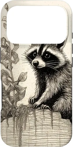 Vista 30 de Minimalistic Plant Draw Racoon Case for iPhone 17