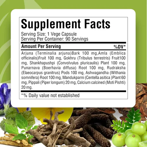 Vista 3 de Herbsforever Suplemento herbario ayurvédico Cardio-B 90 cápsulas vegetales 800 mg cada una