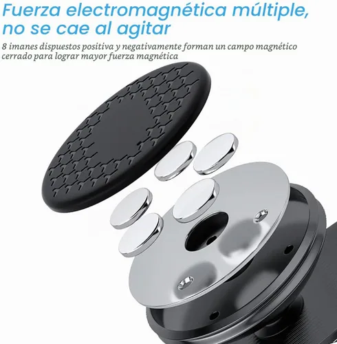 Vista 3 de Soporte magnético para teléfono para automóvil, soporte universal ajustable de 360° para soporte de ventilación de aire de automóvil, se adapta a