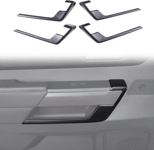 Vista 10 de Cubierta de Panel de Puerta Interior de Automóvil Compatible con Toyot@ Tundra 2022 2023 2024, Cubierta de Panel de Manija de Puerta Interior de ABS