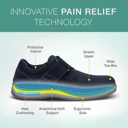 Vista 3 de Orthofeet Zapatos casuales ortopédicos elásticos Bismarck para hombre