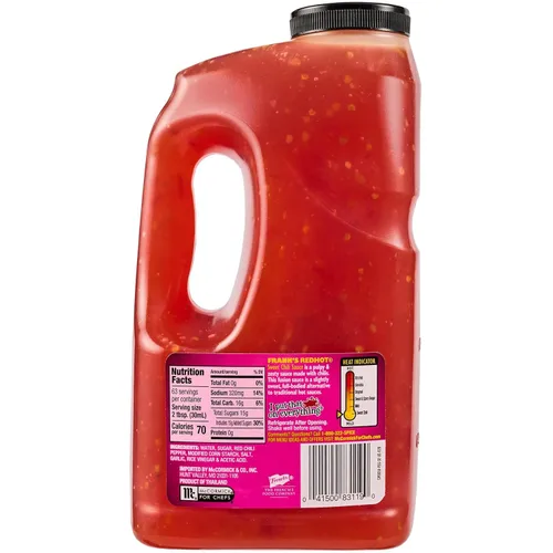 Vista 3 de Frank's RedHot Salsa de chile dulce, 0.5 galones - Contenedor a granel de medio galón de salsa picante de chile dulce para alas, pizza, sándwiches