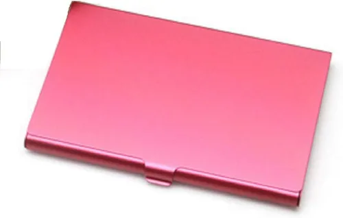 Vista 3 de Tarjetero delgado de bolsillo para hombres o mujeres, de metal de aluminio, de acero inoxidable, tarjetero para 13-18 tarjetas (azul)