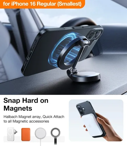 Vista 5 de TORRAS Funda Magnética Ajustada Delgada para iPhone 16 de 6.1 pulgadas, Funda Ultra-Delgada para Teléfono 16 Compatible con MagSafe Phone 16, Funda