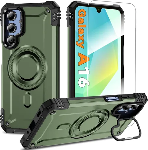 Vista 30 de Funda magnética para Samsung Galaxy S25+ Plus/Galaxy S24+ Plus [Soporte de anillo de cámara integrado] [Protector de pantalla]