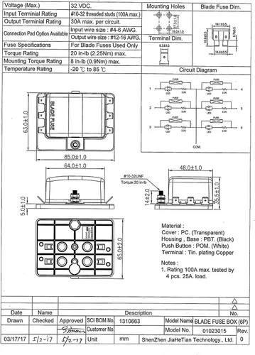 Vista 7 de Caja de fusibles de hoja de fusibles de 6 vías para autocaravana, caja de fusibles DC12~32V, 12V, indicador Jtron LED, bloque de fusibles
