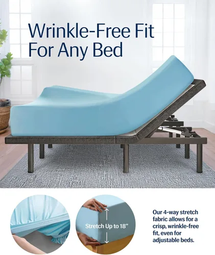 Vista 8 de REST Compre 2 OBTENGA 35 por ciento de descuento: Evercool Comforter Plus 3PC Starter Sheet Bundle, en azul claro, tamaño King