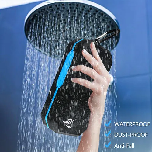 Vista 5 de WEYANG Altavoz Bluetooth portátil,Altavoz inalámbrico impermeable IP65,Altavoces Bluetooth al aire libre inalámbricos,Bluetooth 5.0,Construido