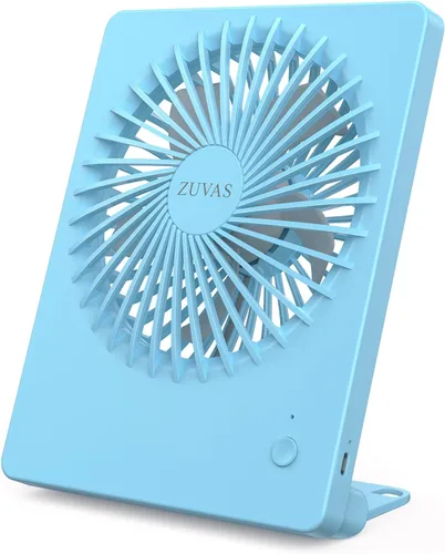 Vista 16 de Zuvas Ventilador de escritorio con pilas, recargable de inclinación de 180°, ventilador personal plegable ultra silencioso, pequeño, portátil, de 3