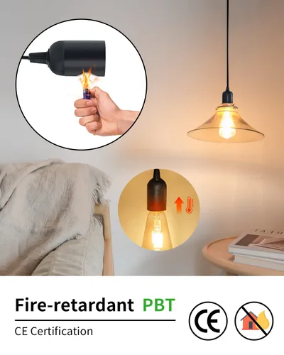 Vista 5 de HESSION - Cable de extensión colgante para farol, cable de lámpara de 5.9 pies, máximo 360 W, interruptor de encendido/apagado E26/E27, iluminación