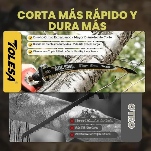 Vista 4 de TOLESA Hojas de sierra recíproca con borde de arco, 15 pulgadas 6TPI