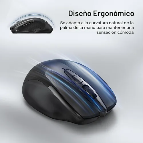 Vista 8 de TeckNet Pro M003 mouse inalámbrico, Negro