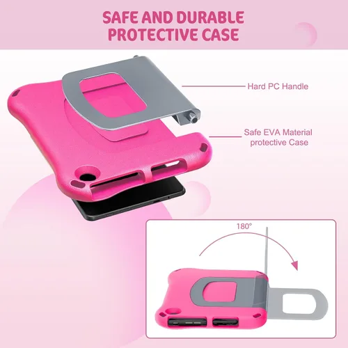 Vista 4 de Funda para tablet H D 8 para niños, funda para tablet 8 Plus (apta para versión 2022 y 2020), Auorld a prueba de niños, ligera, a prueba de golpes