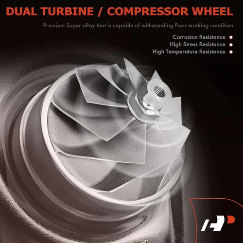 Vista 5 de A-Premium K0422-582 Kit completo de turbocompresor Turbo, con actuador de Wastegate y junta, compatible con Mazda 3 2007-2013, 6 2006-2007, CX-7