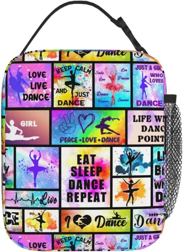 Vista 2 de Lonchera de bailarina con aislamiento térmico para mujeres, niños, adultos, hombres, bolsa de almuerzo con aislamiento para baile, bolsa de almuerzo