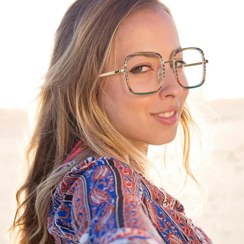 Vista 2 de VOOGLAM Gafas cuadradas con bloqueo de luz azul para mujer, antifatiga ocular, gafas de computadora UV Jace