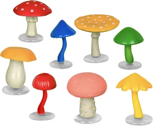 Vista 2 de Mcphee - Juego de ocho mini hongos mágicos de vinilo suave