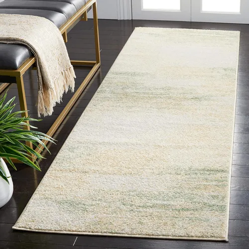 Vista 13 de SAFAVIEH Colección Adirondack Alfombra de Pasillo - 2'1" x 6', Marfil y Salvia, Diseño Abstracto Moderno, No Desprende Pelusa y Fácil Cuidado, Ideal