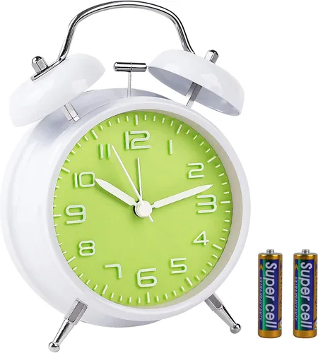 Vista 18 de pxy Lindo y seguro reloj despertador para niños alimentado por batería (batería incluida), reloj despertador analógico súper silencioso analógico
