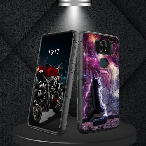 Vista 188 de Funda para AT&T Maestro Max 2021/Cricket Ovation 2 con protector de pantalla de vidrio templado, funda resistente con función atril integrada