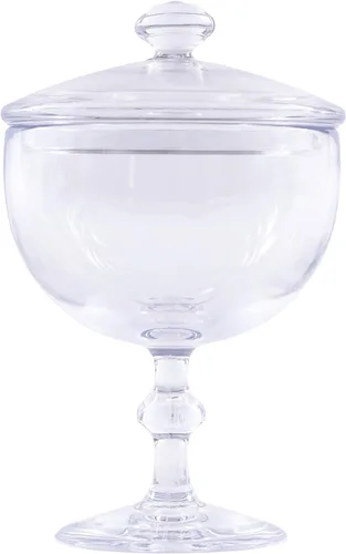 Vista 2 de Tarro decorativo de plástico transparente para dulces con tapa, plástico acrílico de alta calidad, sin BPA, decorativo para bodas, bufé de dulces