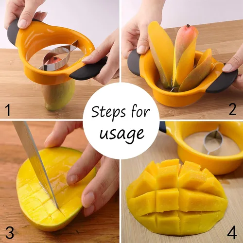 Vista 8 de Cortador de mango,Herramienta de eliminación de hoyos de mango,Cortador de mango con hoja de acero inoxidable con mango de goma para facilitar