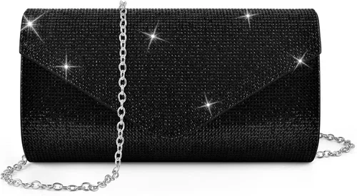 Vista 12 de PACETAP Bolsos de mano con diamantes de imitación para mujer, bolsos de noche con purpurina brillante para fiesta de los años 20, boda, compromiso