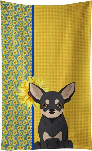 Vista 96 de Caroline's Treasures WDK5313KTWL - Toalla de cocina con diseño de girasoles de verano, color negro y tostado, Airedale Terrier, toalla de mano