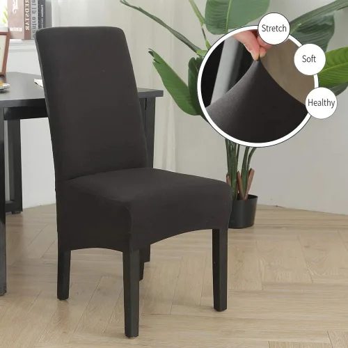 Vista 2 de Fundas elásticas para sillas de comedor, XL/extragrandes, extraíbles y lavables, suaves, de Spandex extra grande para sillas de comedor para cocina