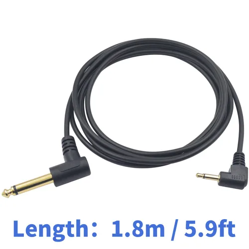 Vista 7 de Duttek Cable mono de 90 grados de 1/8 a 1/4, cable de guitarra de 1/8, ángulo recto de 0.250 in 1/4 macho a 0.138 in, cable de altavoz mono macho