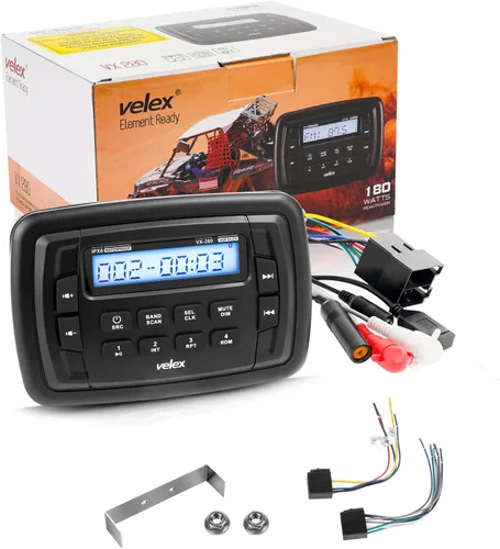 Vista 7 de Velex Powersport Radio estéreo marina AM FM sintonizador estéreo 4 x 45 W Bluetooth Streaming UTV ATV