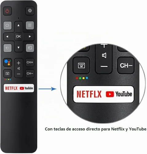Vista 3 de Control remoto universal RC802V para todos los televisores inteligentes TCL