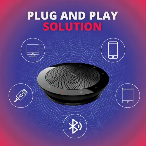 Vista 3 de Speak 510+ MS Altavoz Bluetooth con micrófono – Altavoz para computadora, tableta, teléfono inteligente, versión de equipos con dongle Bluetooth