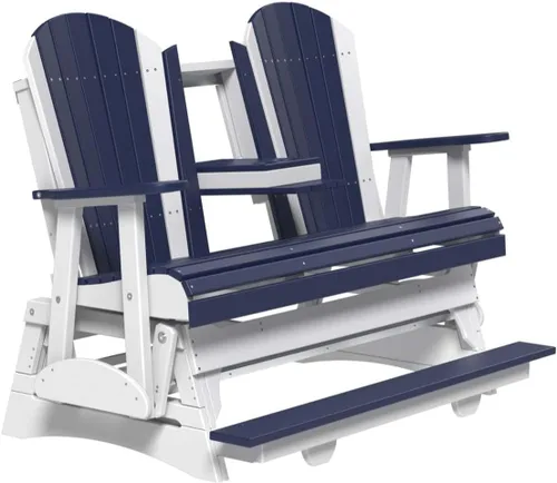 Vista 9 de LuxCraft Adirondack Balcony Glider - 5 pies con consola desplegable (Aruba en negro)