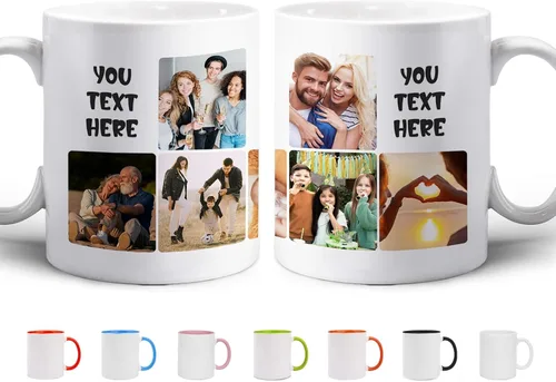 Vista 9 de Taza de café personalizada con texto fotográfico, 4 fotos collage, taza de café personalizada, regalos personalizados para cumpleaños, Navidad, taza