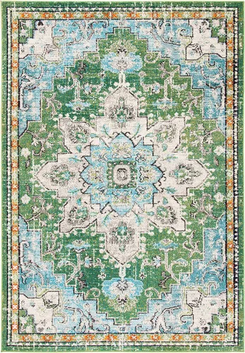 Vista 111 de Safavieh MAD473E - Tapete con diseño de medallón desgastado, bohemio elegante, colección Madison, no suelta pelos, fácil de cuidar, alto tránsito