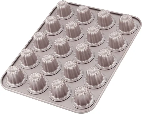 Vista 12 de CHEFMADE Molde de Pastel Canelé, Molde de 6.6 cm Antiadherente para Magdalenas y Cupcakes para Hornear al Horno (Oro Champán)