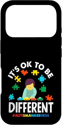 Vista 30 de Ok to Be Different Autism Awareness Puzzle Piece Ribbon Case para iPhone 17