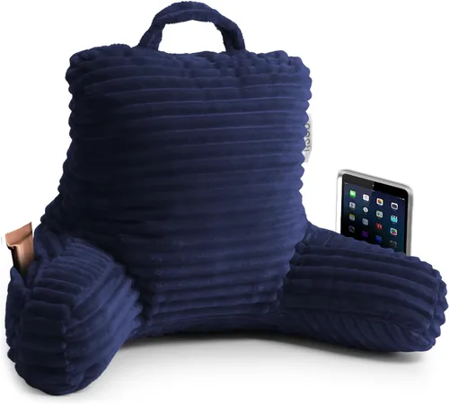 Vista 20 de Nestl Almohada de lectura para niños y adolescentes con espuma viscoelástica triturada, almohadas de respaldo de felpa de corte lujoso para leer